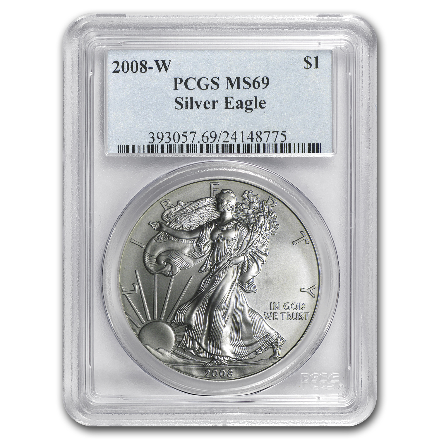 Buy 2008-W Burnished American Silver Eagle SP-69 PCGS