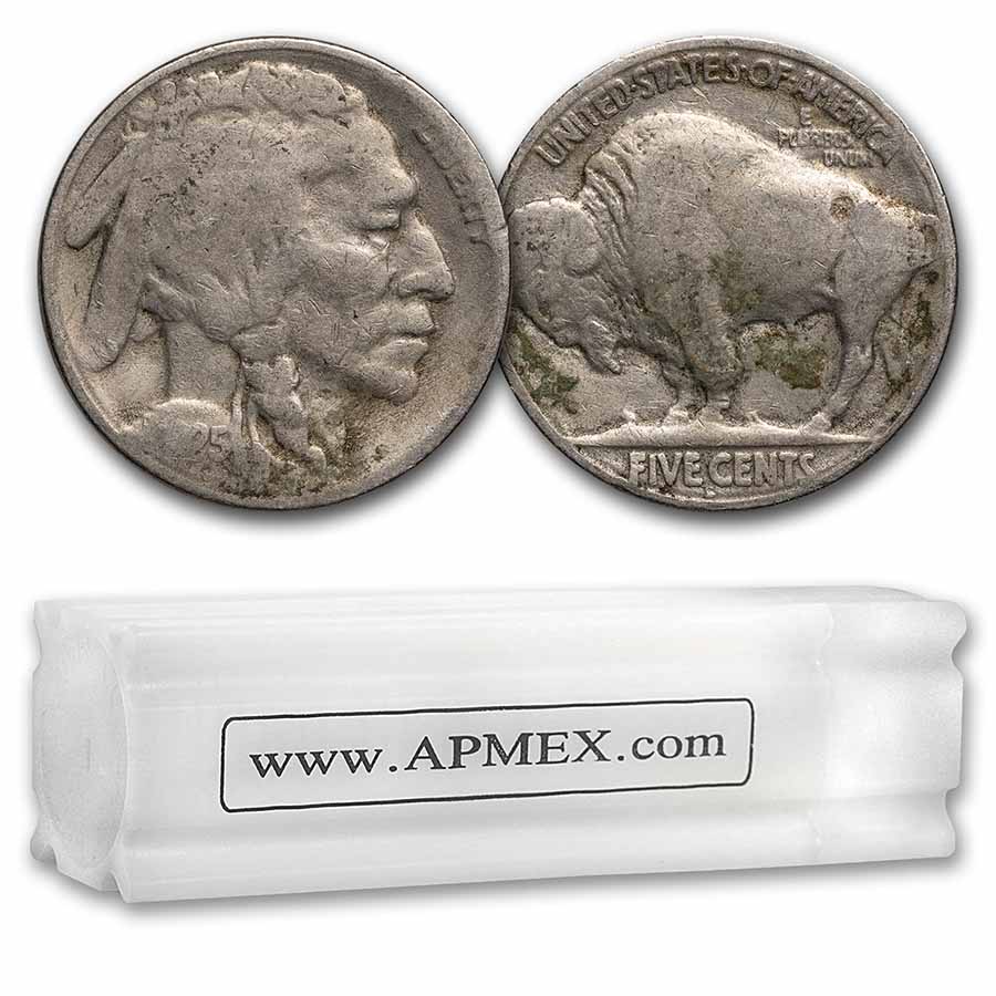Buy 1925-S Buffalo Nickel 40-Coin Roll Avg Circ