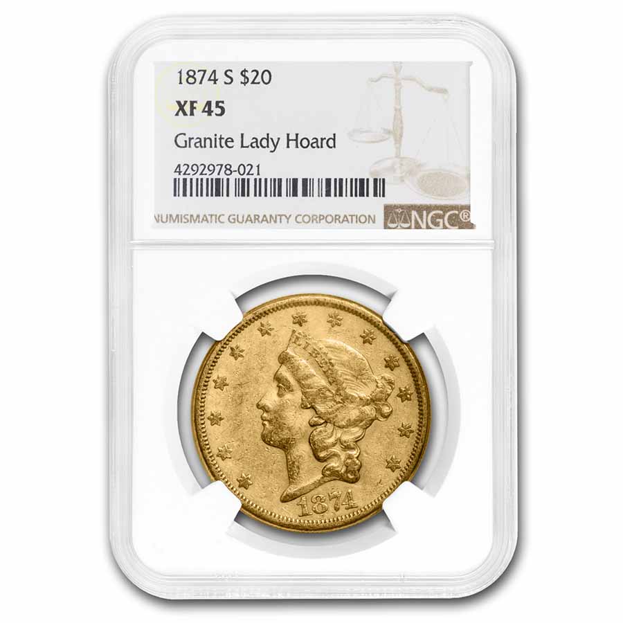 Buy 1874-S $20 Liberty Gold Double Eagle XF-45 NGC