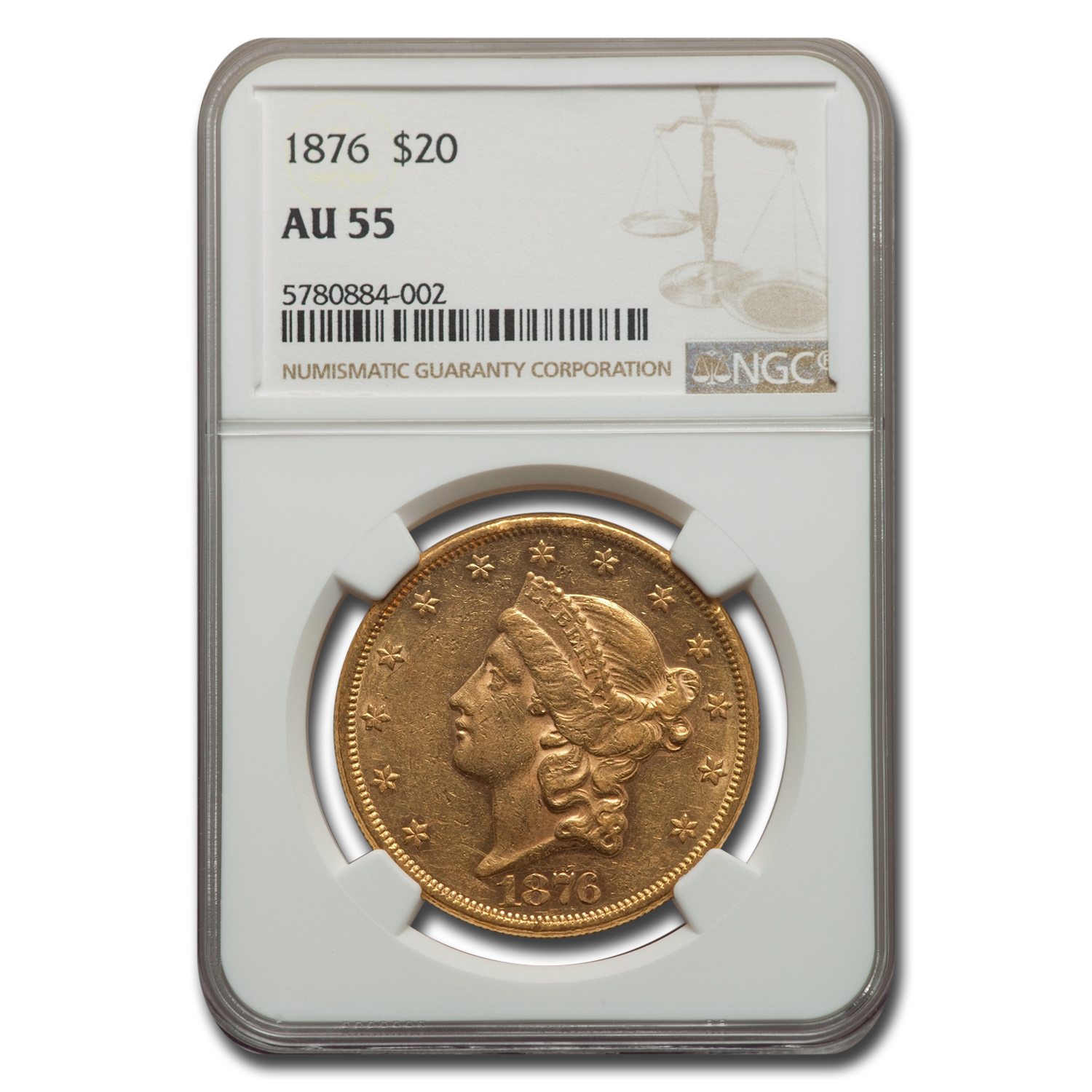 Buy 1876 $20 Liberty Gold Double Eagle AU-55 NGC - Click Image to Close