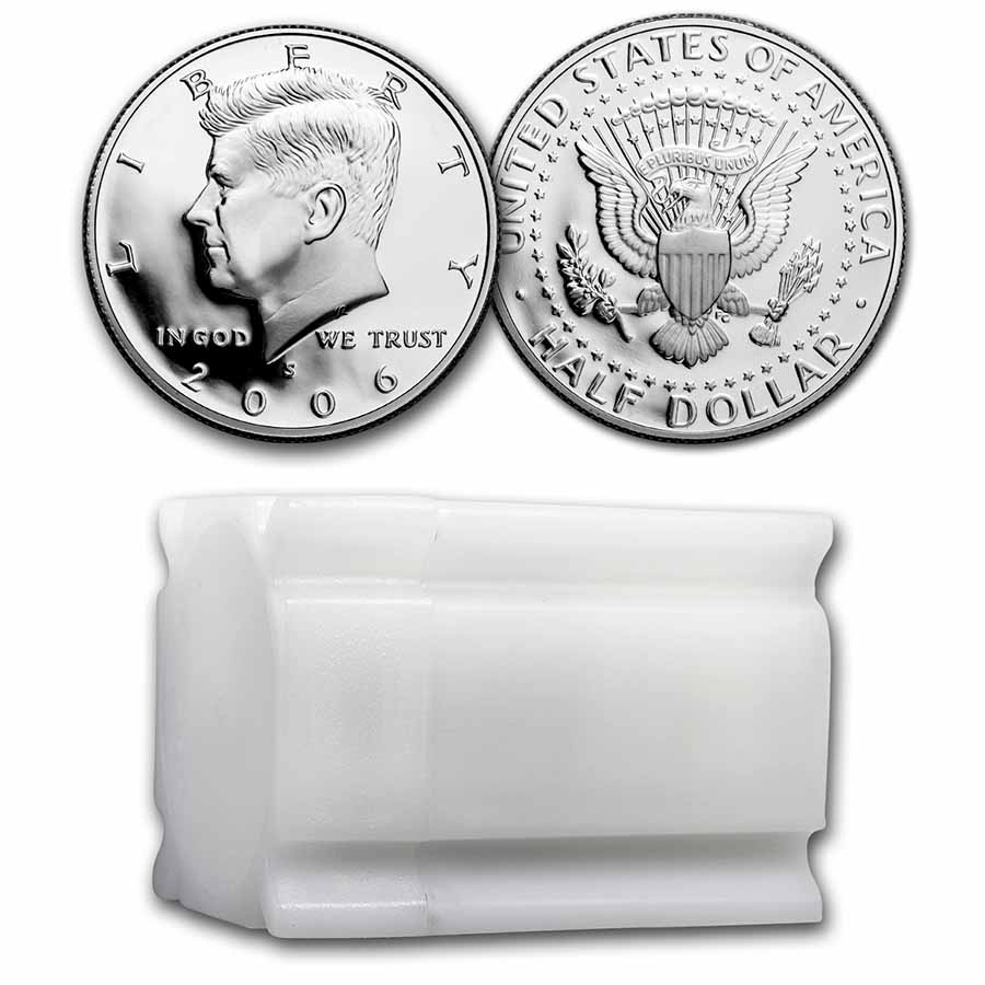 Buy 2006-S Silver Kennedy Half Dollar 20-Coin Roll Proof