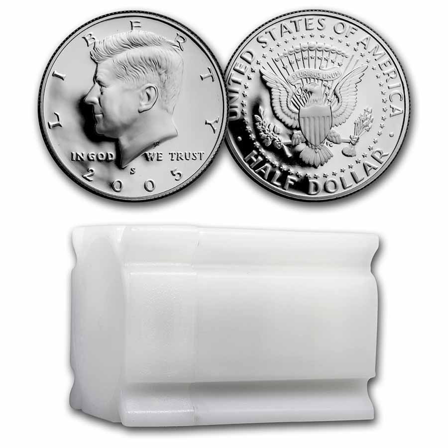 Buy 2005-S Silver Kennedy Half Dollar 20-Coin Roll Proof