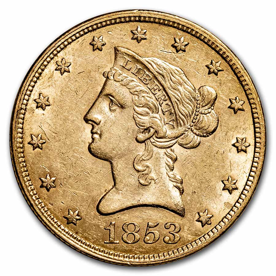 Buy 1853 $10 Liberty Gold Eagle AU - Click Image to Close
