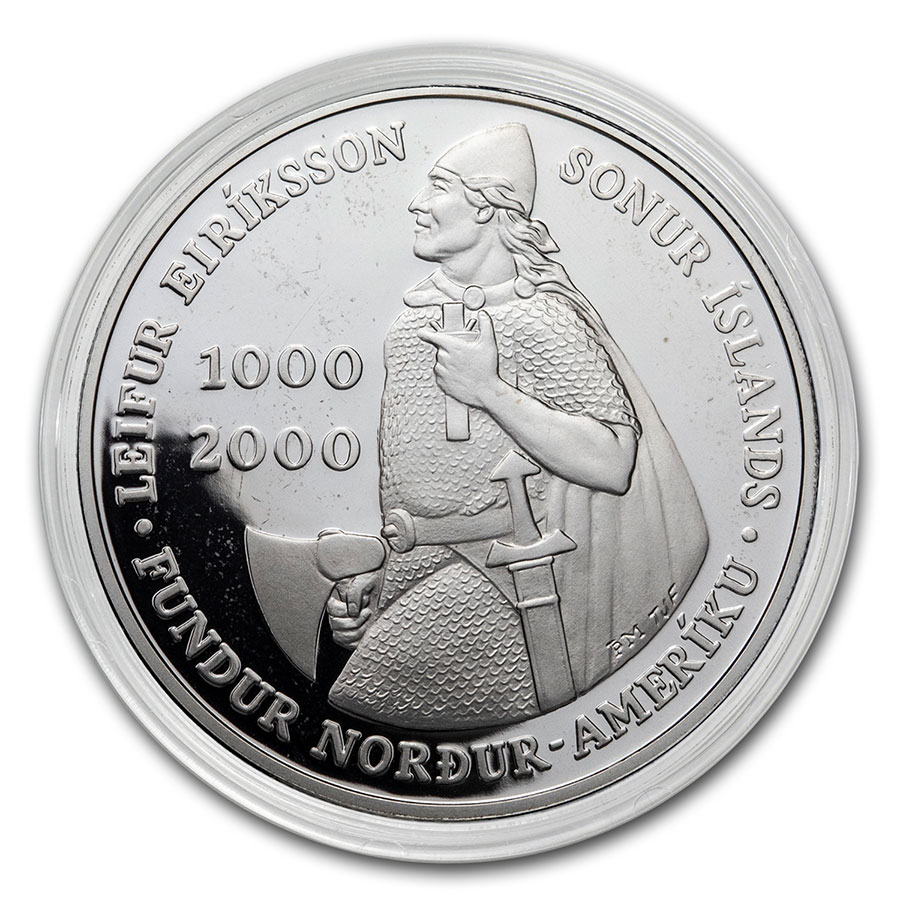 Buy 2000 Iceland Leif Ericson 1,000 Kronur Silver Prf (Capsule only)