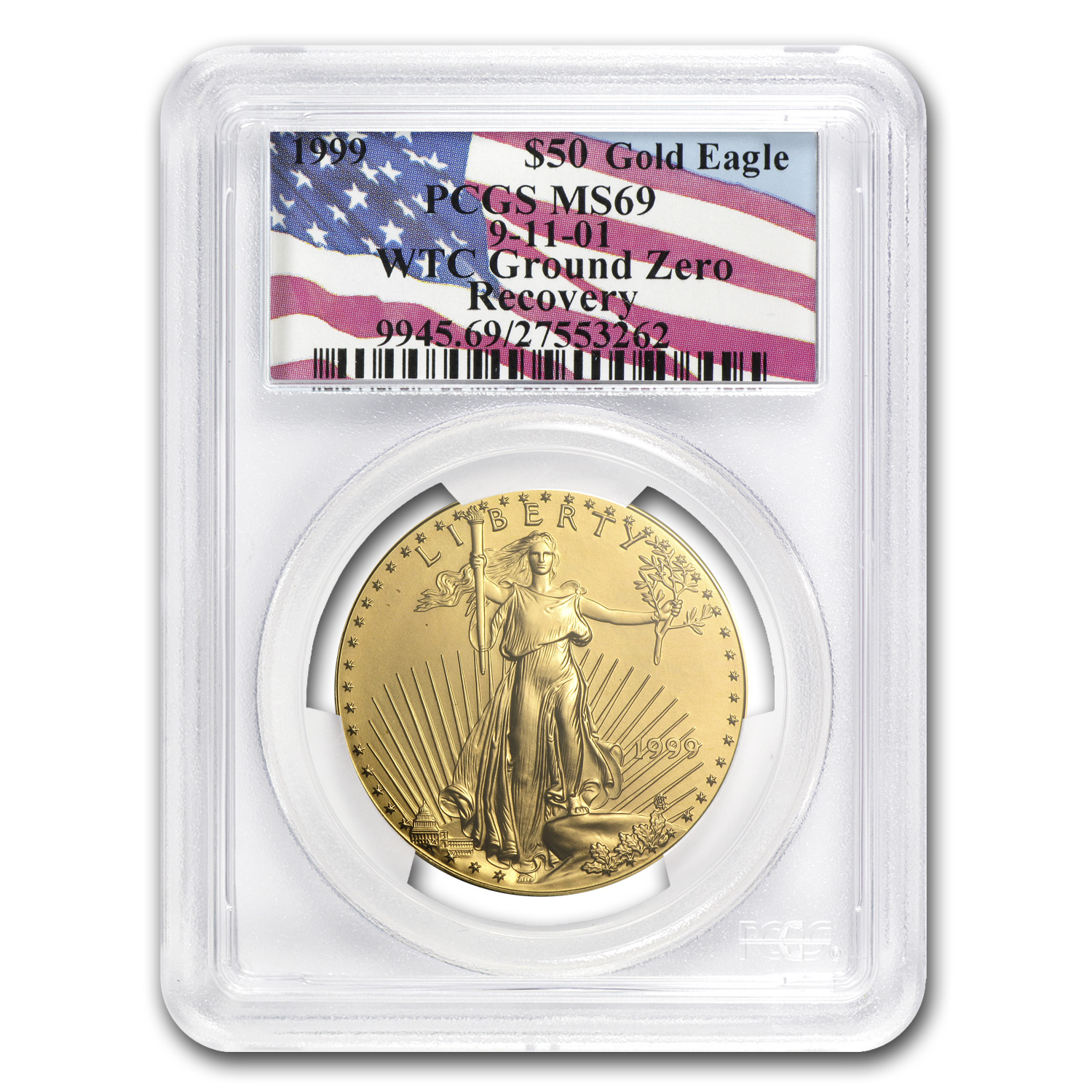 Buy 1999 1 oz American Gold Eagle MS-69 PCGS (World Trade Center)