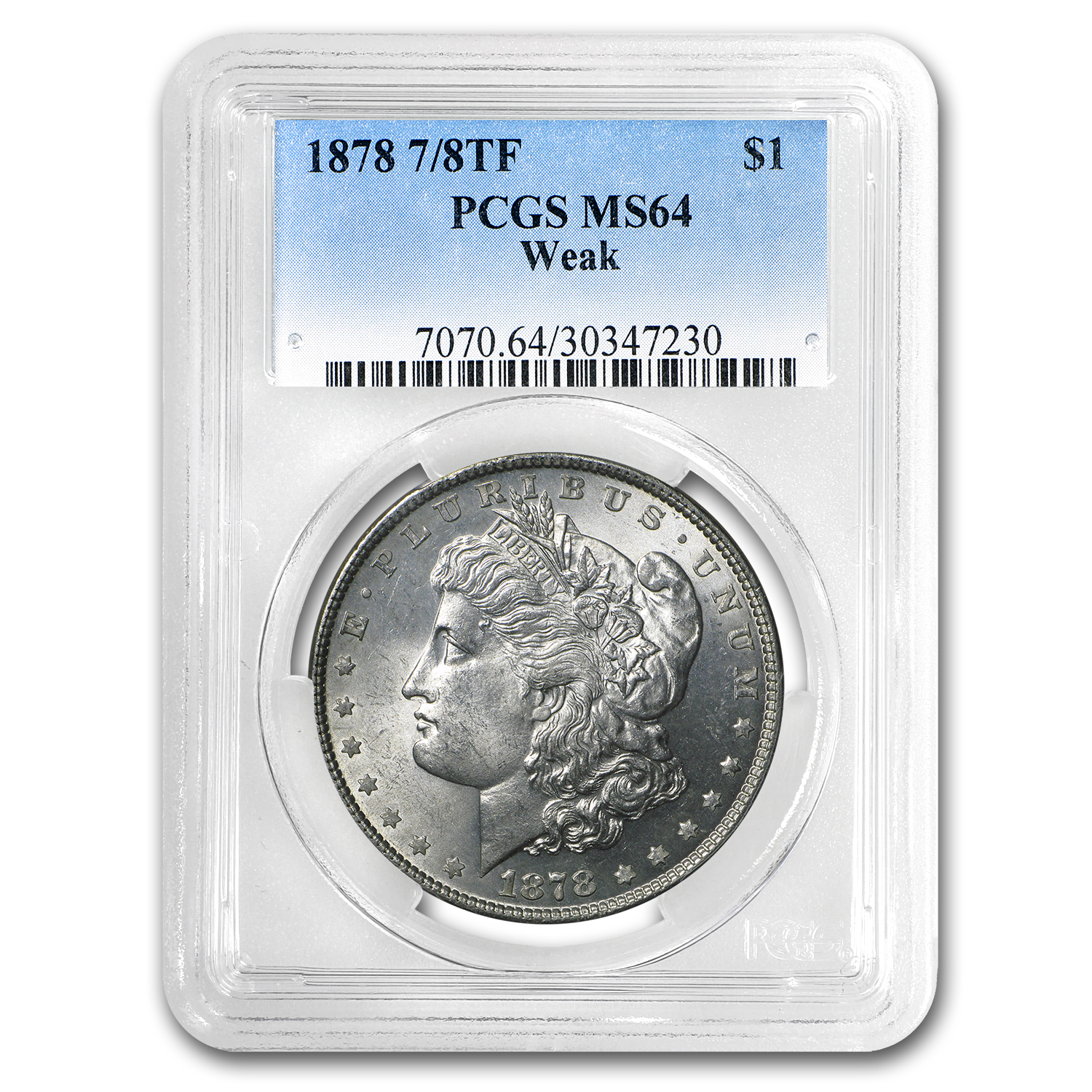 Buy 1878 Morgan Dollar 7/8 TF MS-64 PCGS (Weak) - Click Image to Close