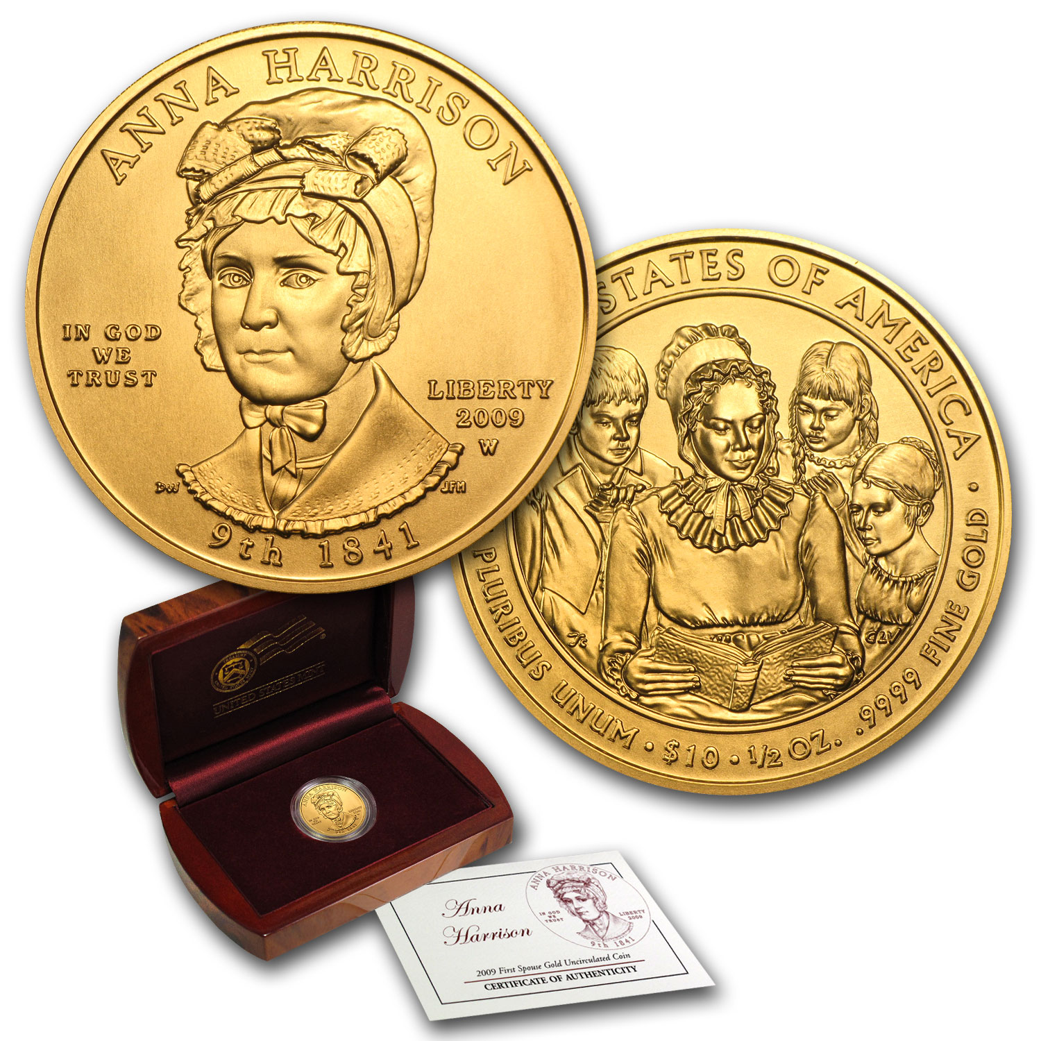 Buy 2009-W 1/2 oz Gold Anna Harrison BU (w/Box & COA) - Click Image to Close