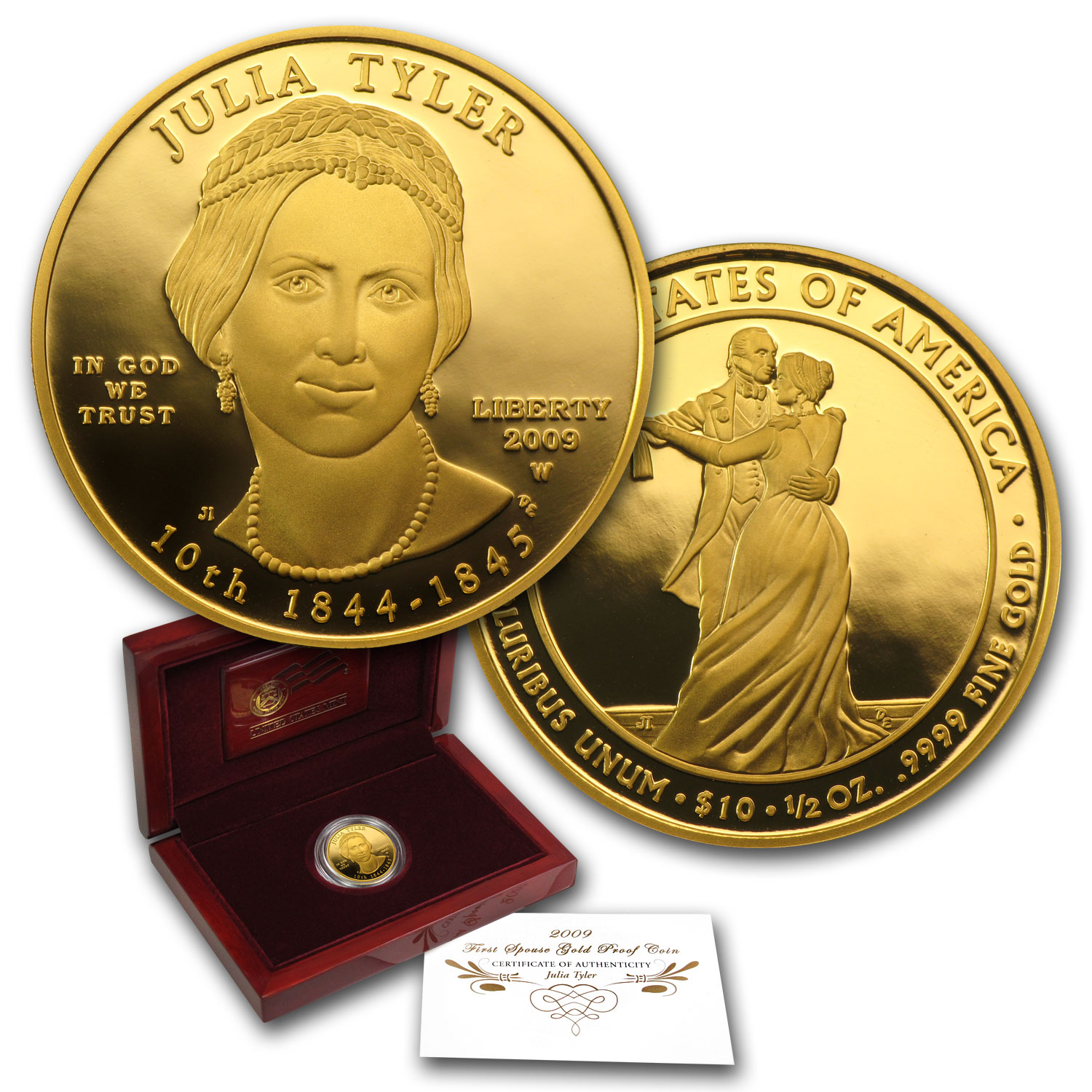 Buy 2009-W 1/2 oz Proof Gold Julia Tyler (w/Box & COA)