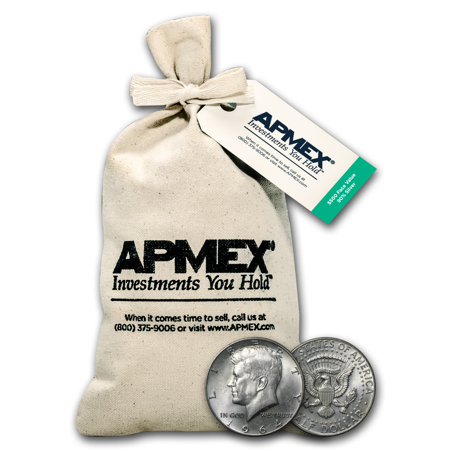 Buy 90% Silver Kennedy Half-Dollars $500 Face Value Bag (1964)