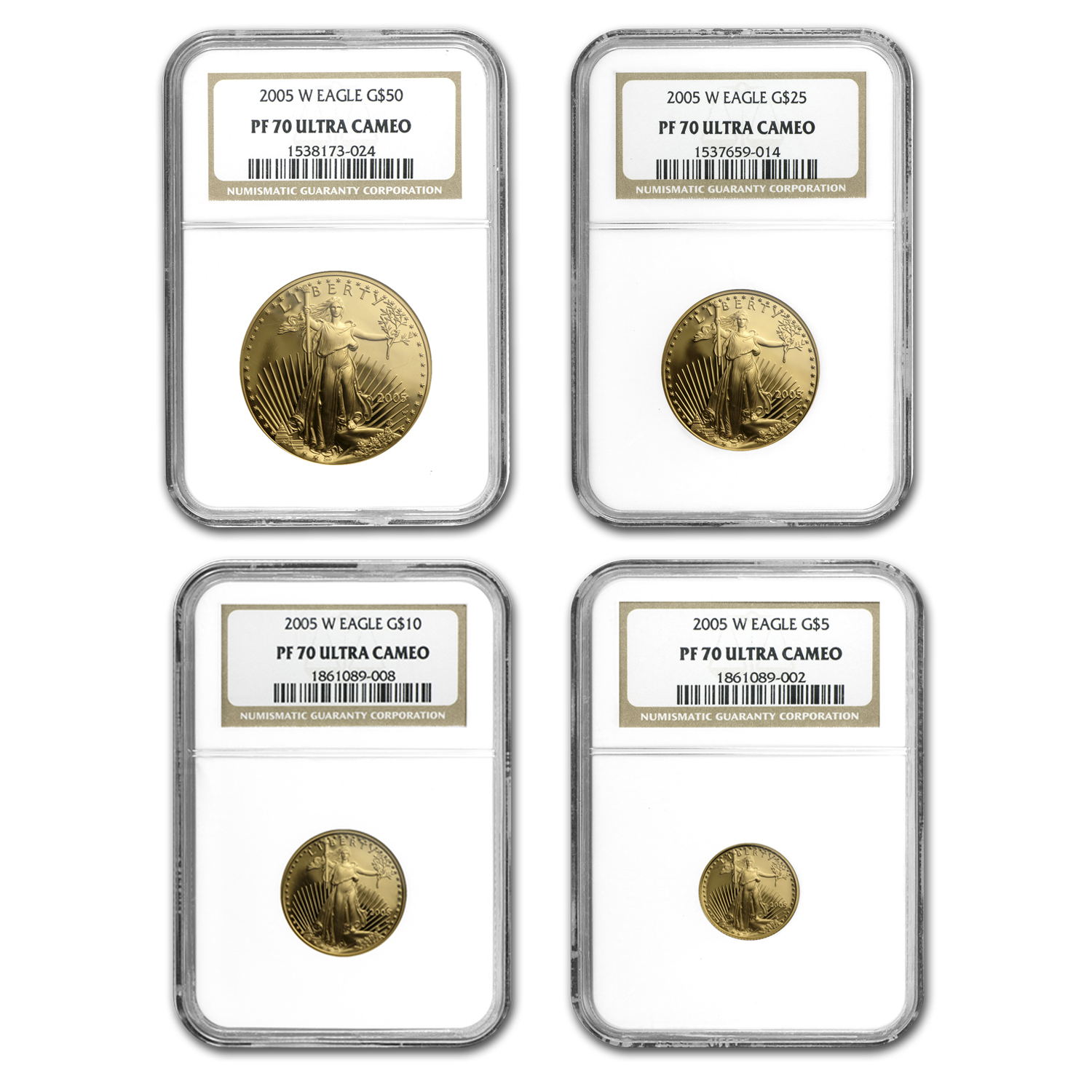Buy 2005-W 4-Coin Proof American Gold Eagle Set PF-70 UCAM NGC