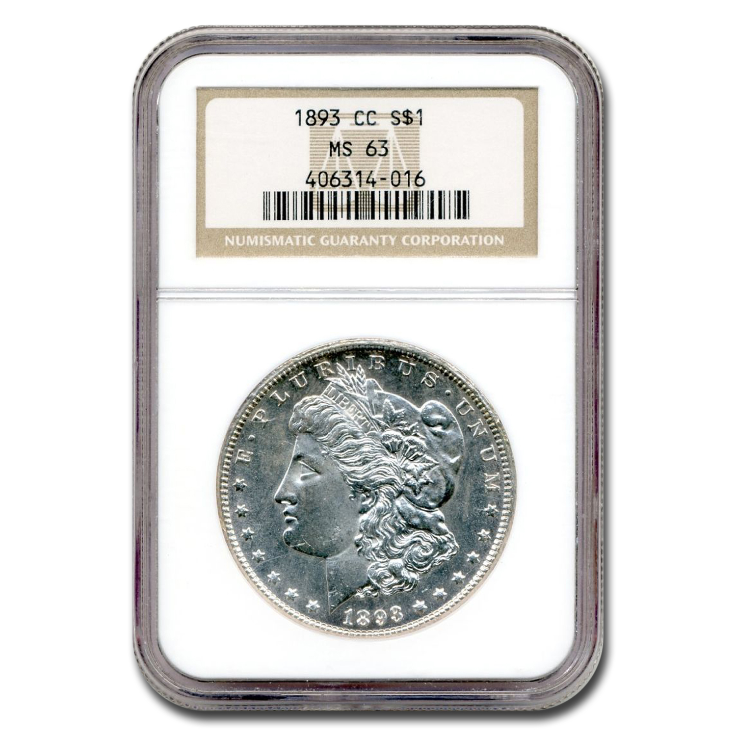 Buy 1893-CC Morgan Dollar MS-63 NGC - Click Image to Close