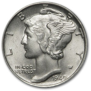 Buy 1940 Mercury Dime BU