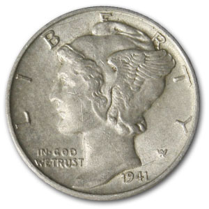 Buy 1941-D Mercury Dime AU