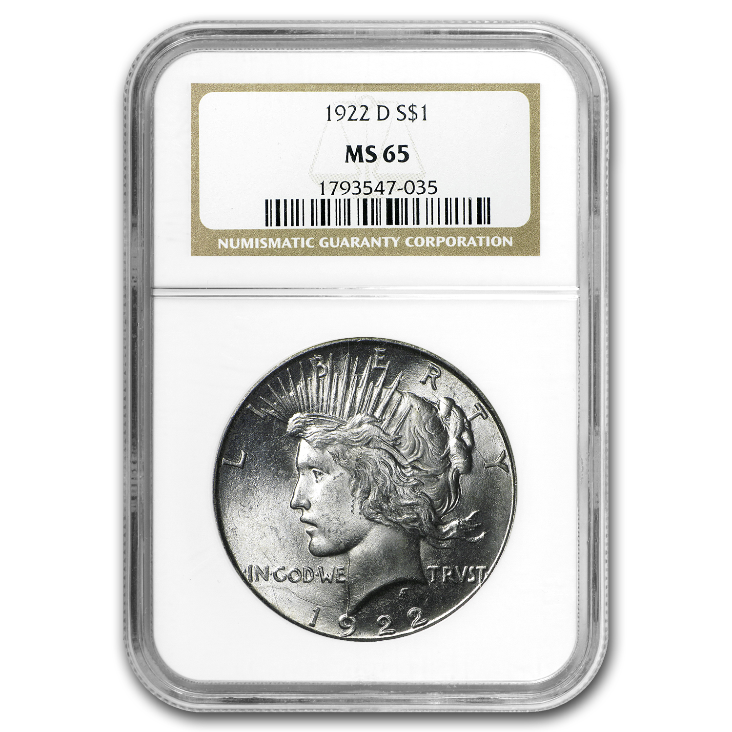 Buy 1922-D Peace Dollar MS-65 NGC - Click Image to Close