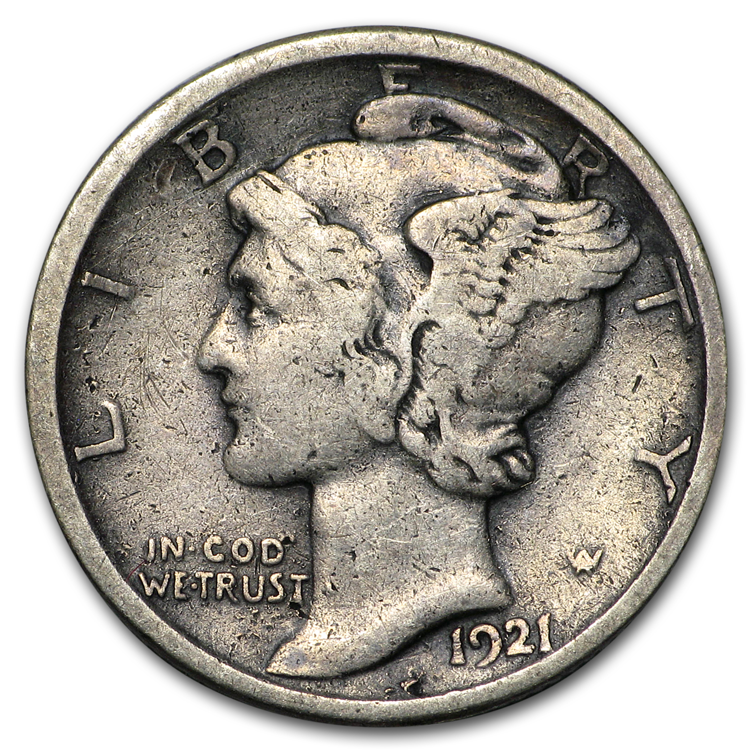 Buy 1921-D Mercury Dime Fine - Click Image to Close