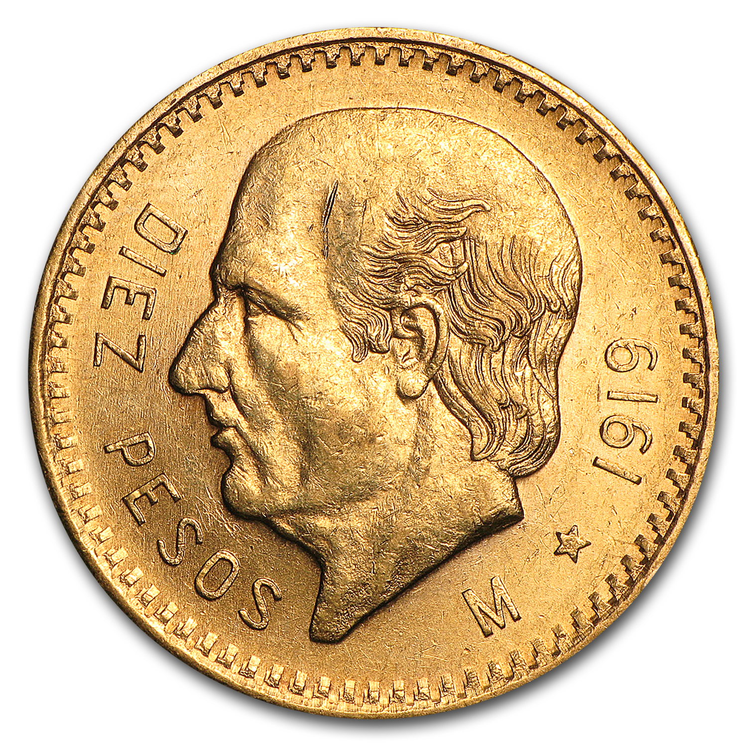 Buy 1919 Mexico Gold 10 Pesos AU