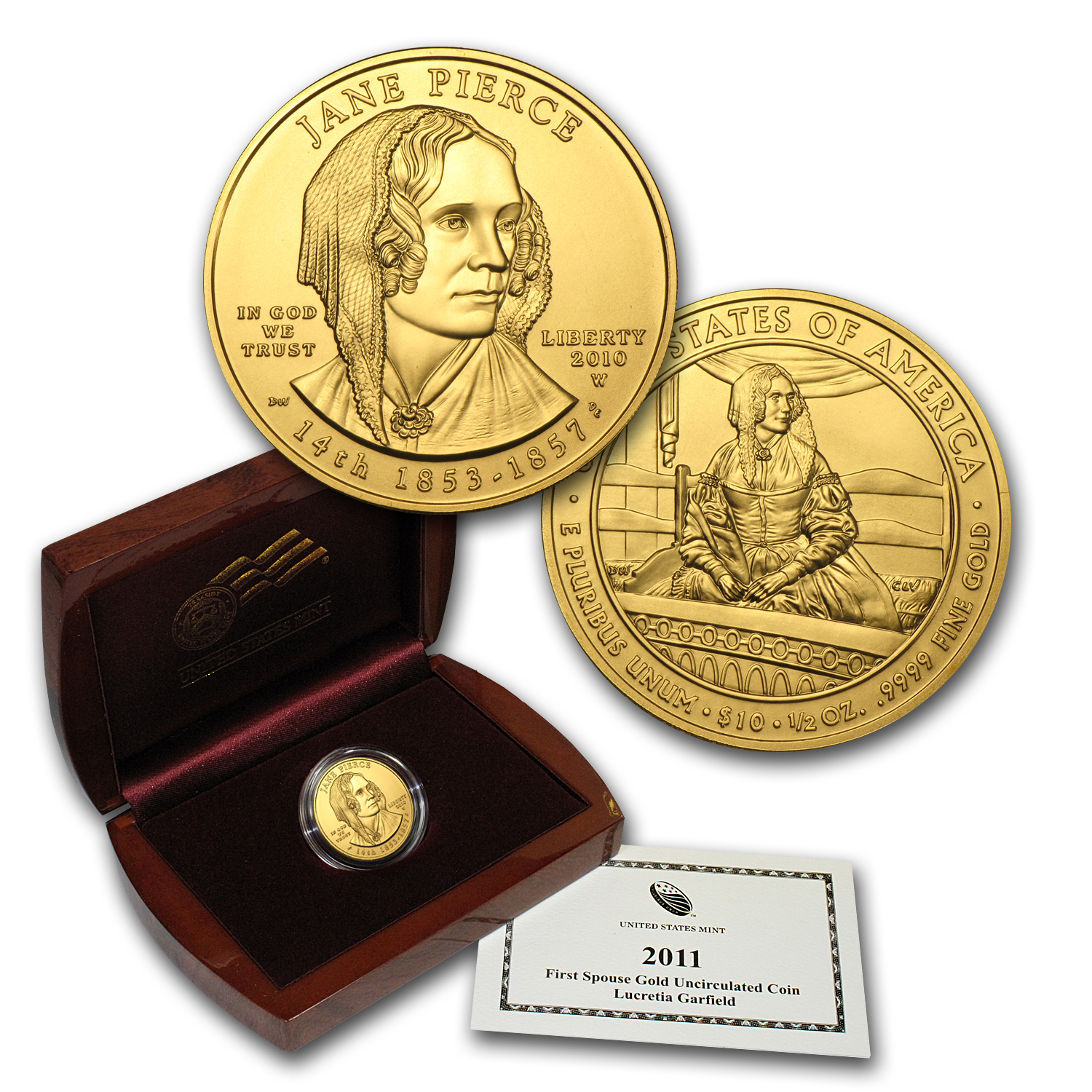 Buy 2010-W 1/2 oz Gold Jane Pierce BU (w/Box & COA)