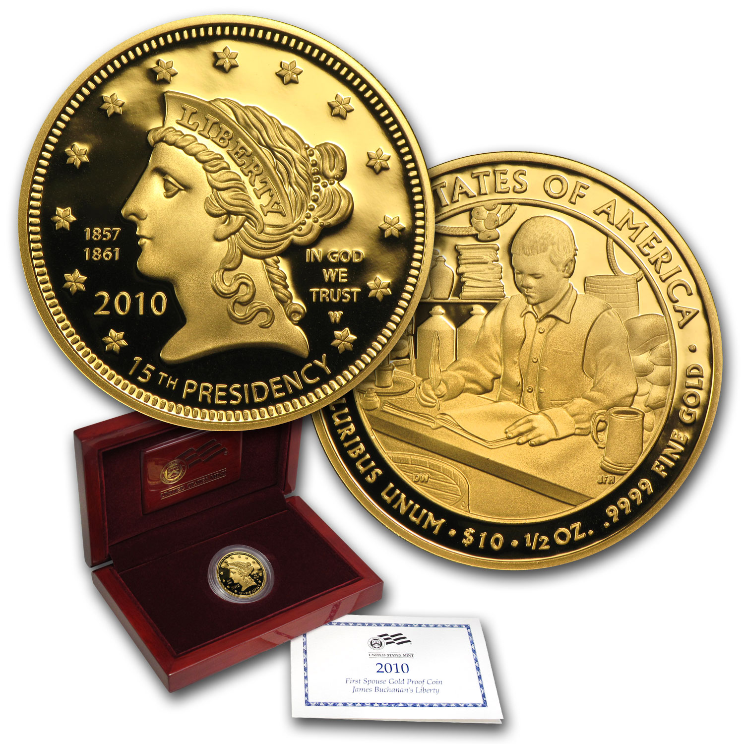 Buy 2010-W 1/2 oz Proof Gold Buchanan's Liberty (w/Box & COA)