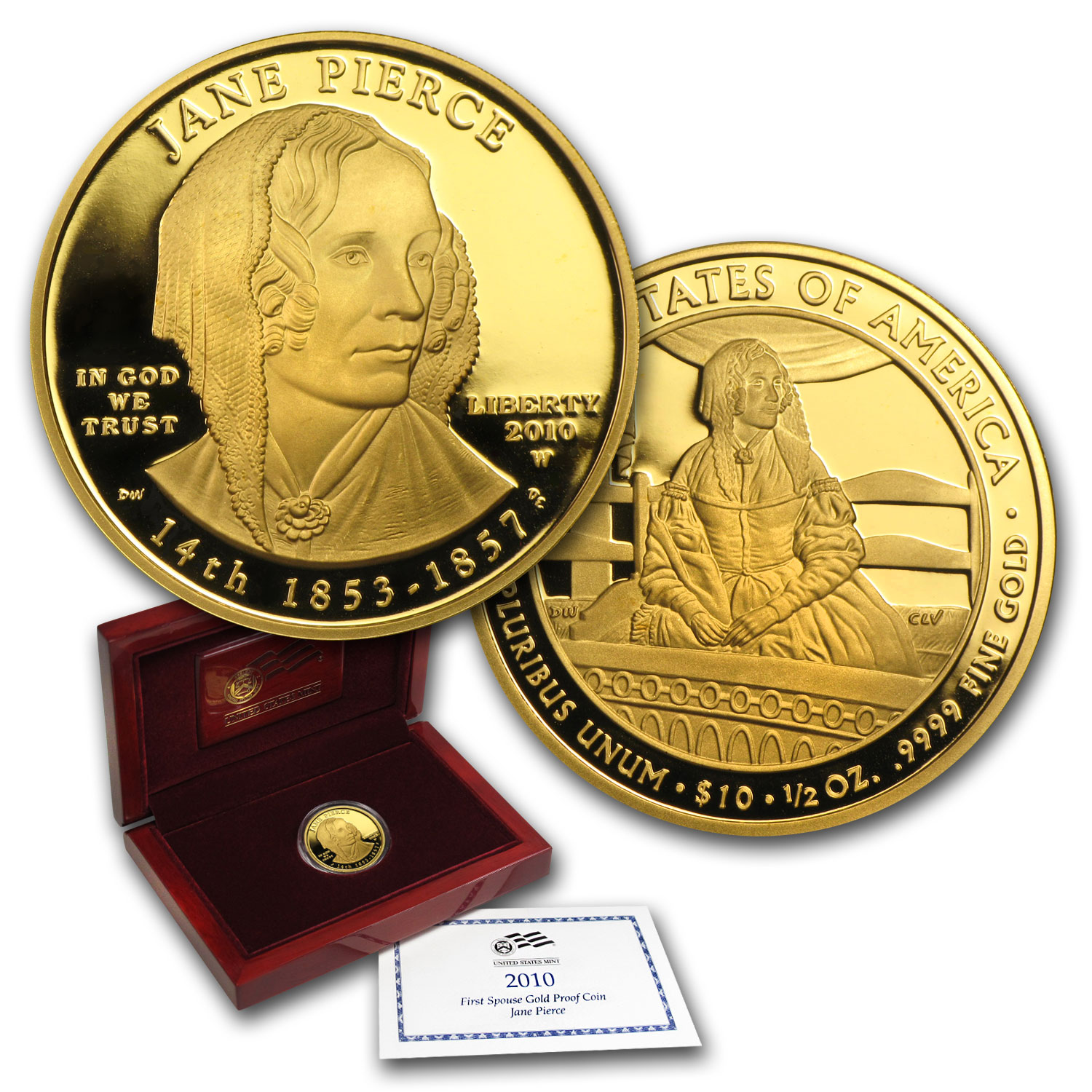 Buy 2010-W 1/2 oz Proof Gold Jane Pierce (w/Box & COA)