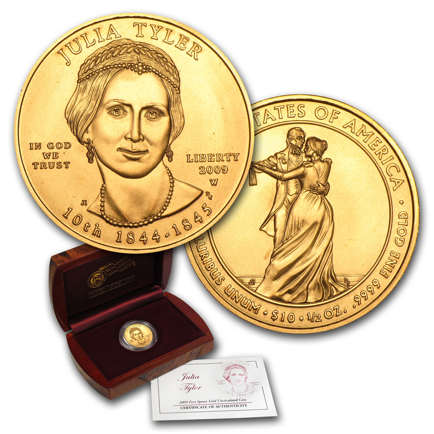 Buy 2009-W 1/2 oz Gold Julia Tyler BU (w/Box & COA)