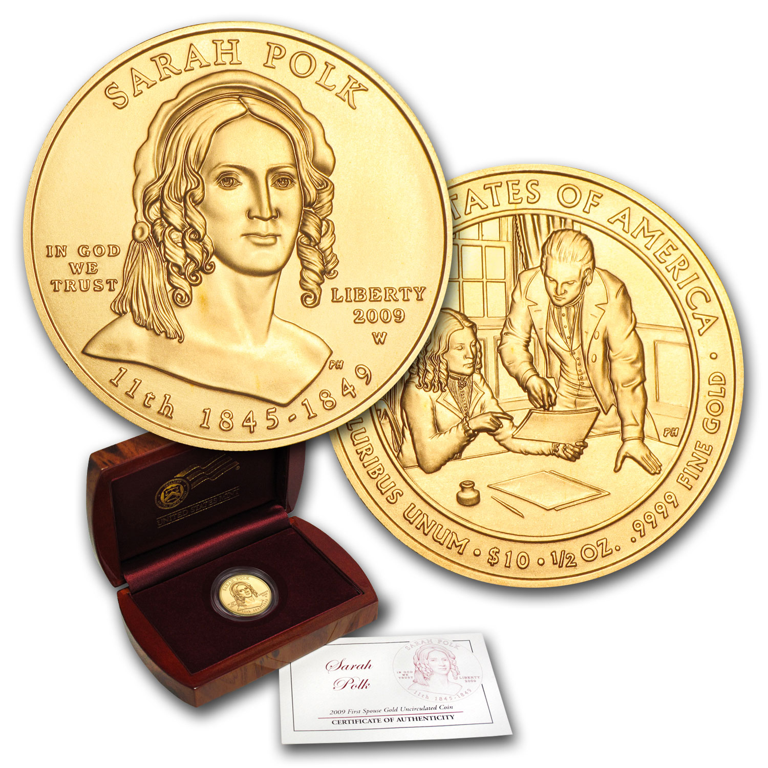 Buy 2009-W 1/2 oz Gold Sarah Polk BU (w/Box & COA)