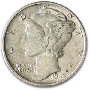 Buy 1945 Mercury Dime AU