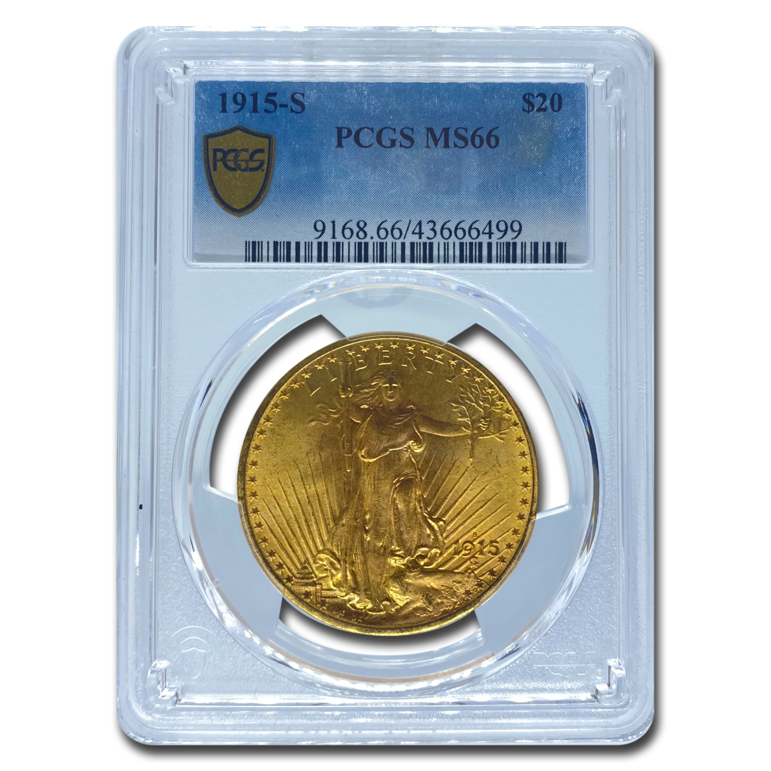 Buy 1915-S $20 Saint-Gaudens Gold Double Eagle MS-66 PCGS