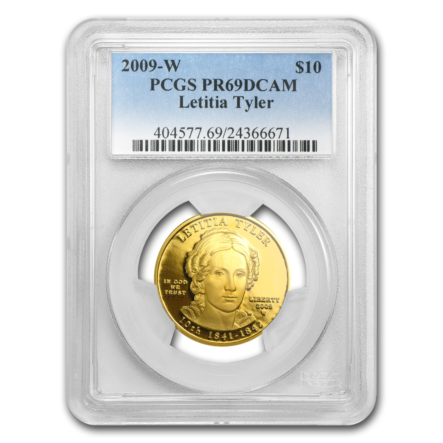 Buy 2009-W 1/2 oz Proof Gold Letitia Tyler PR-69 PCGS