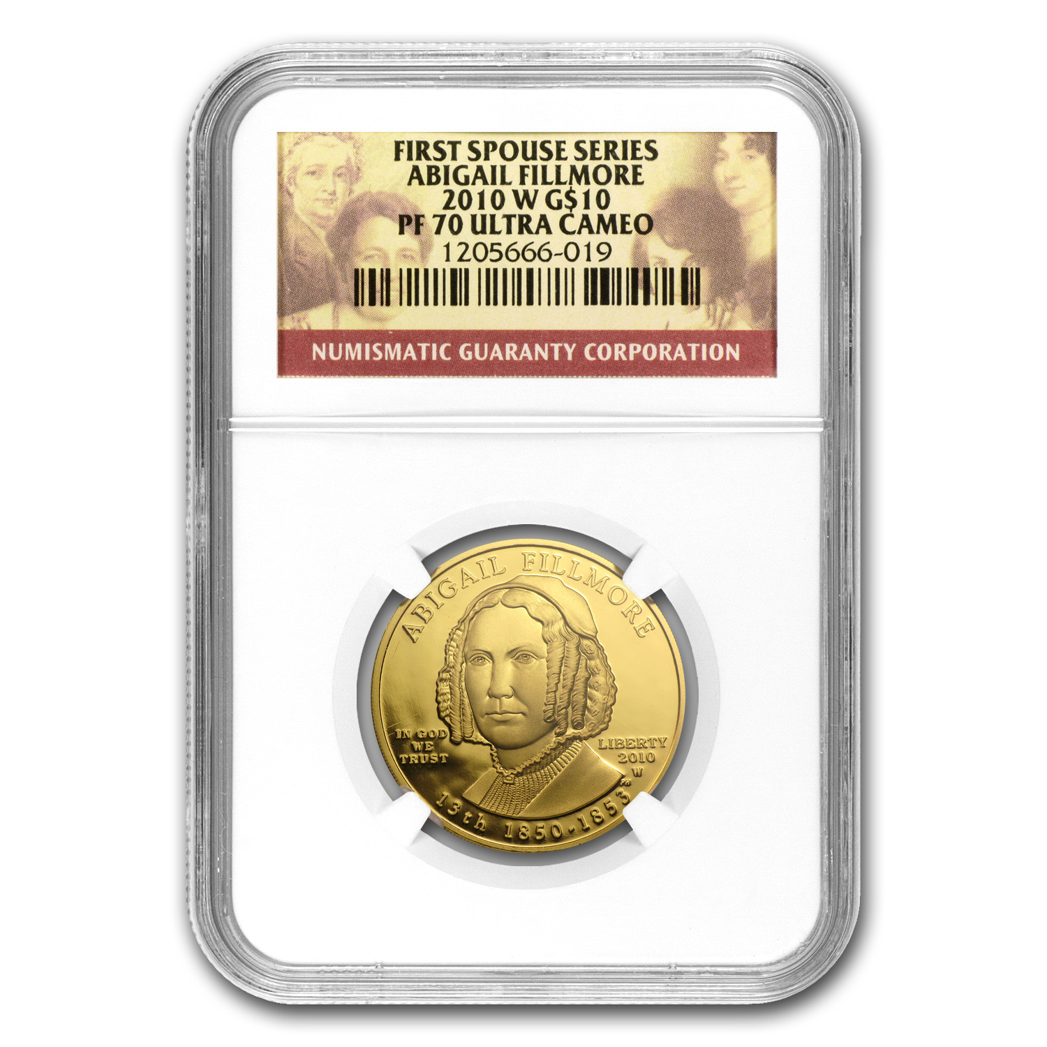 Buy 2010-W 1/2 oz Proof Gold Abigail Fillmore PF-70 NGC