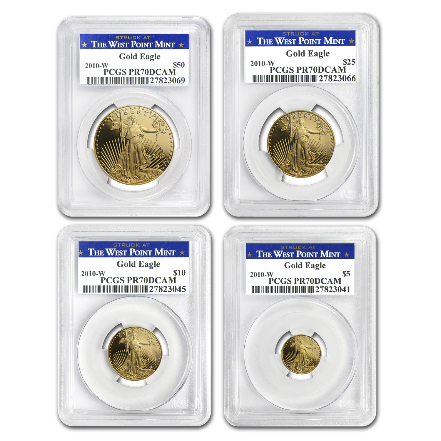 Buy 2010-W 4-Coin Proof American Gold Eagle Set PR-70 PCGS