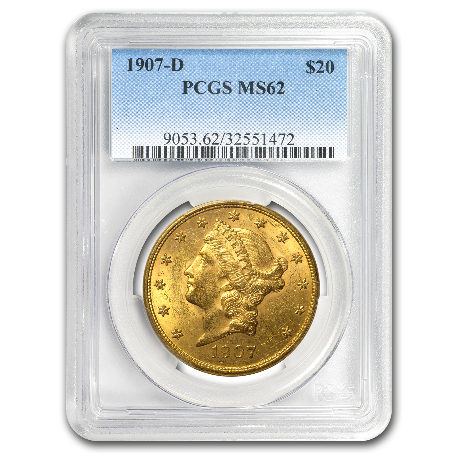 Buy 1907-D $20 Liberty Gold Double Eagle MS-62 PCGS
