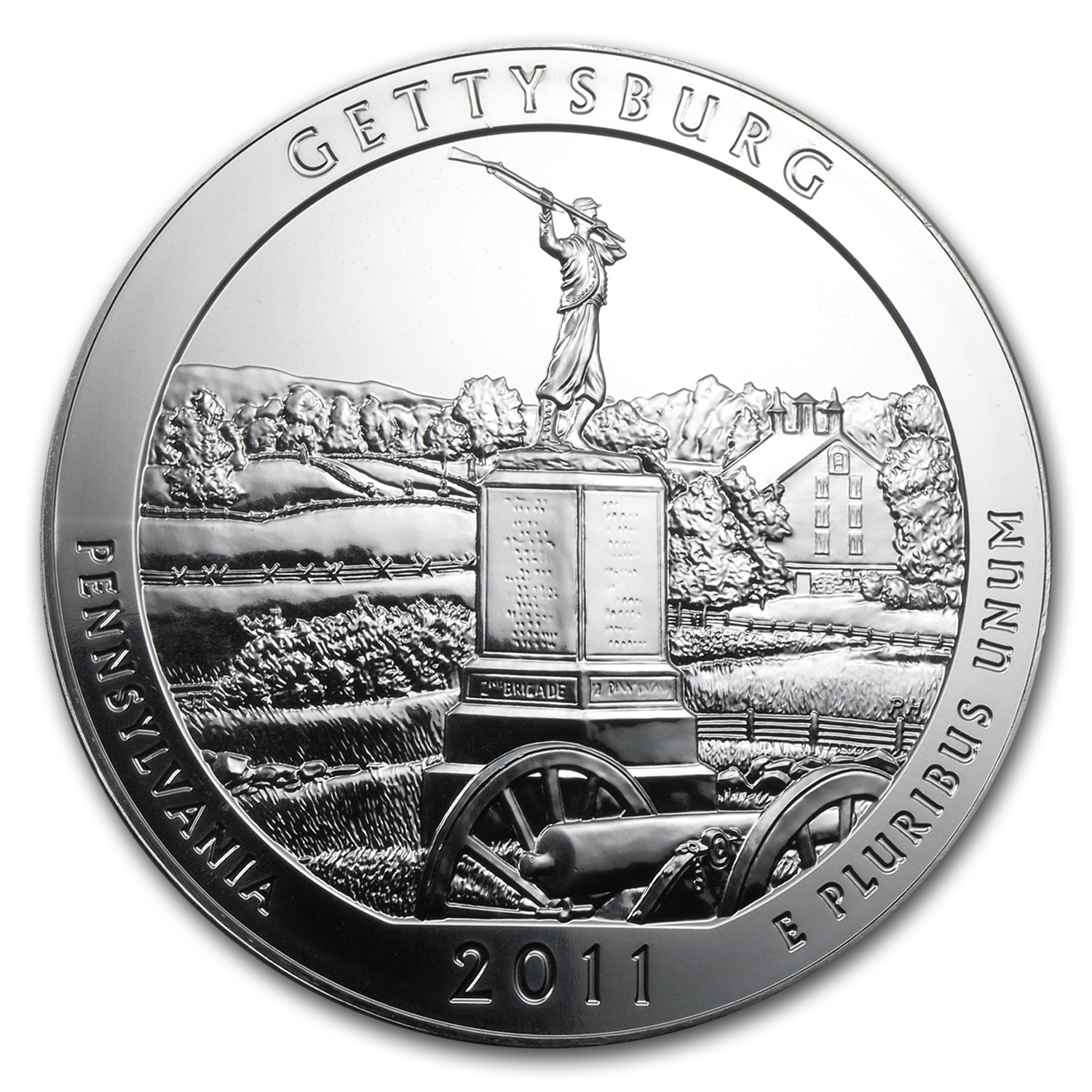 Buy 2011 5 oz Silver ATB Gettysburg National Military Park, PA - Click Image to Close
