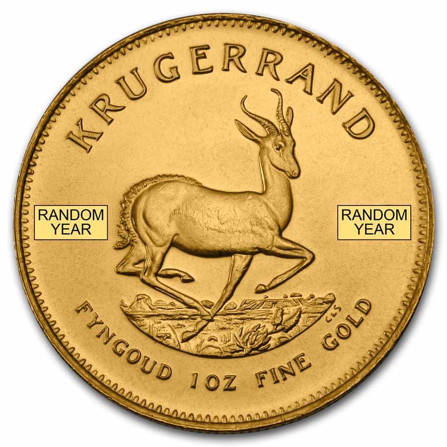 Buy South African 1 oz Gold Krugerrand Coin BU (Random Year)