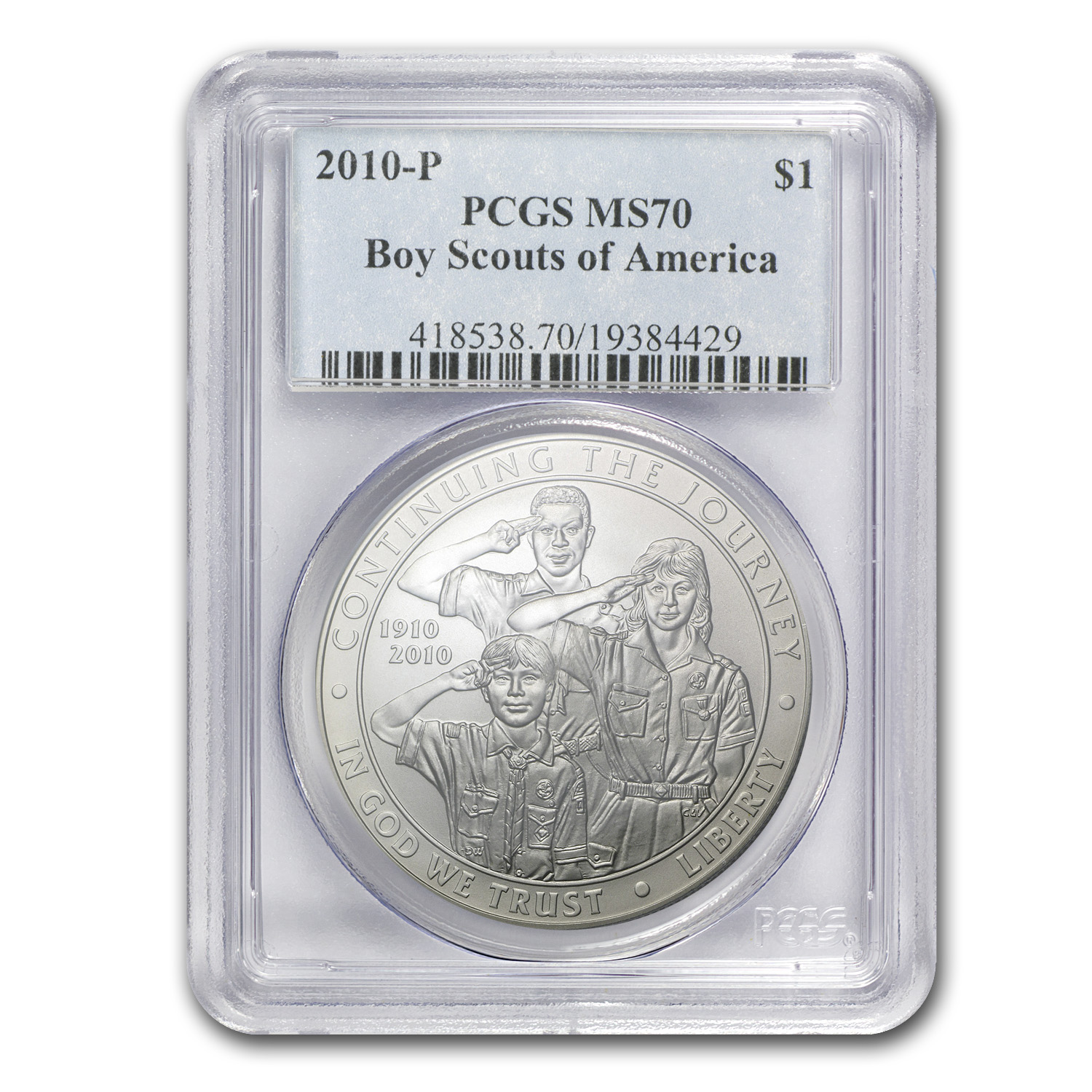 Buy 2010-P Boy Scouts Centennial $1 Silver Commem MS-70 PCGS