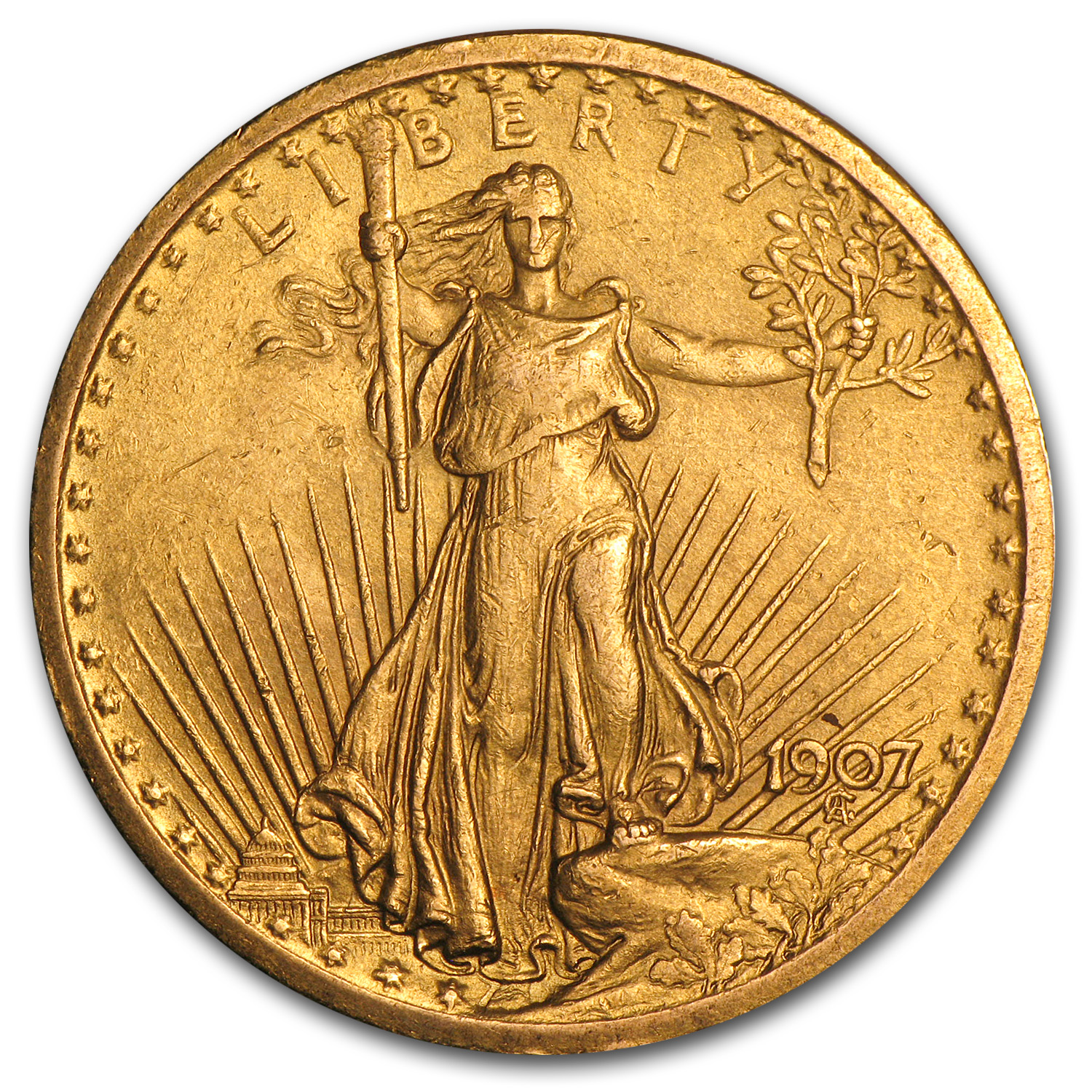 Buy 1907 $20 Saint-Gaudens Gold Double Eagle (Cleaned)