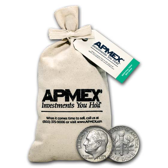 Buy 90% Silver Roosevelt Dimes $500 Face Value Bag