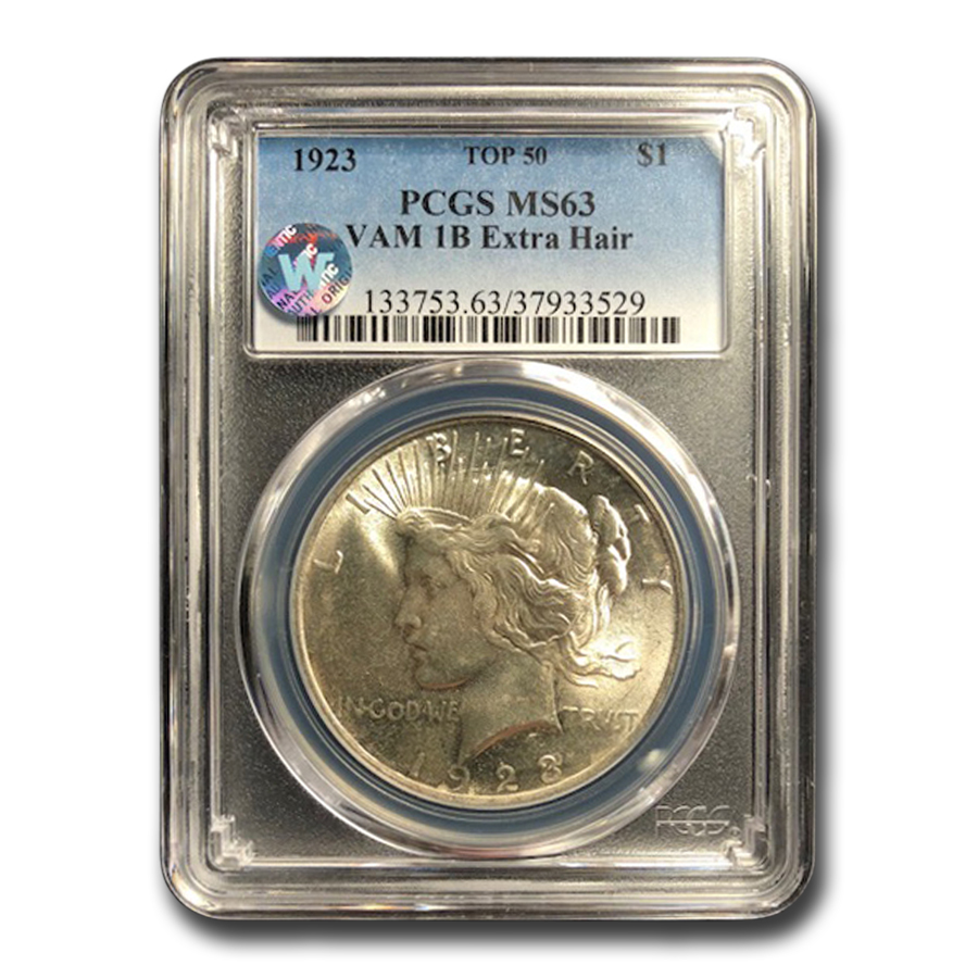 Buy 1923 Peace Dollar MS-63 PCGS (VAM-1B, Extra Hair, Top-50)