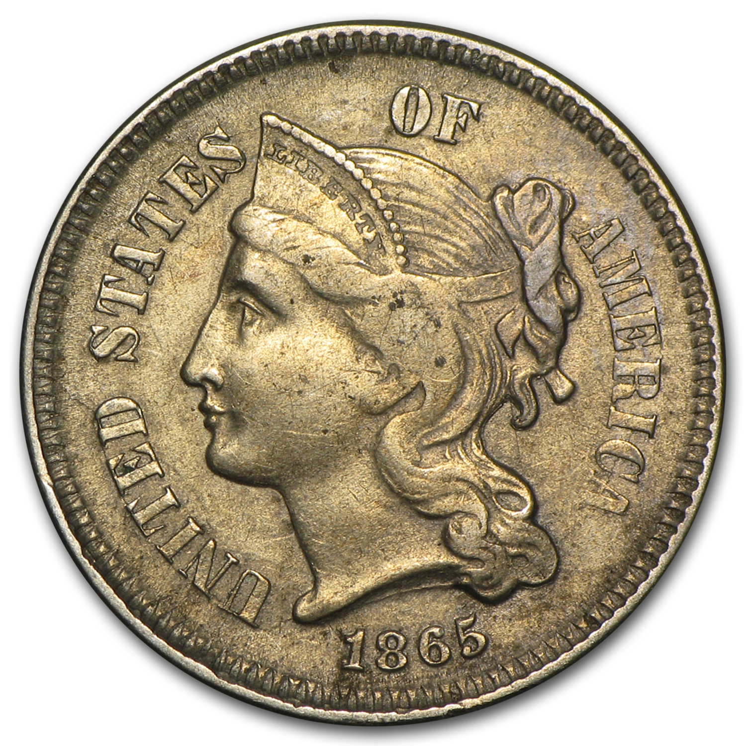 Buy 1865 3 Cent Nickel VF
