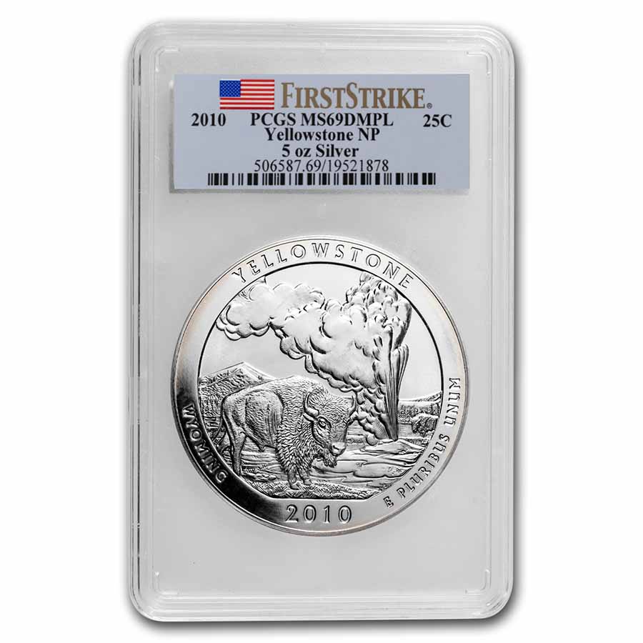 Buy 2010 5 oz Silver ATB Yellowstone MS-69 DMPL PCGS (FirstStrike?) - Click Image to Close