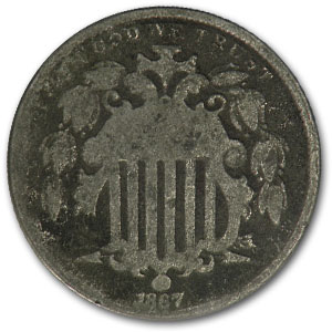 Buy 1867 Shield Nickel w/Rays Good