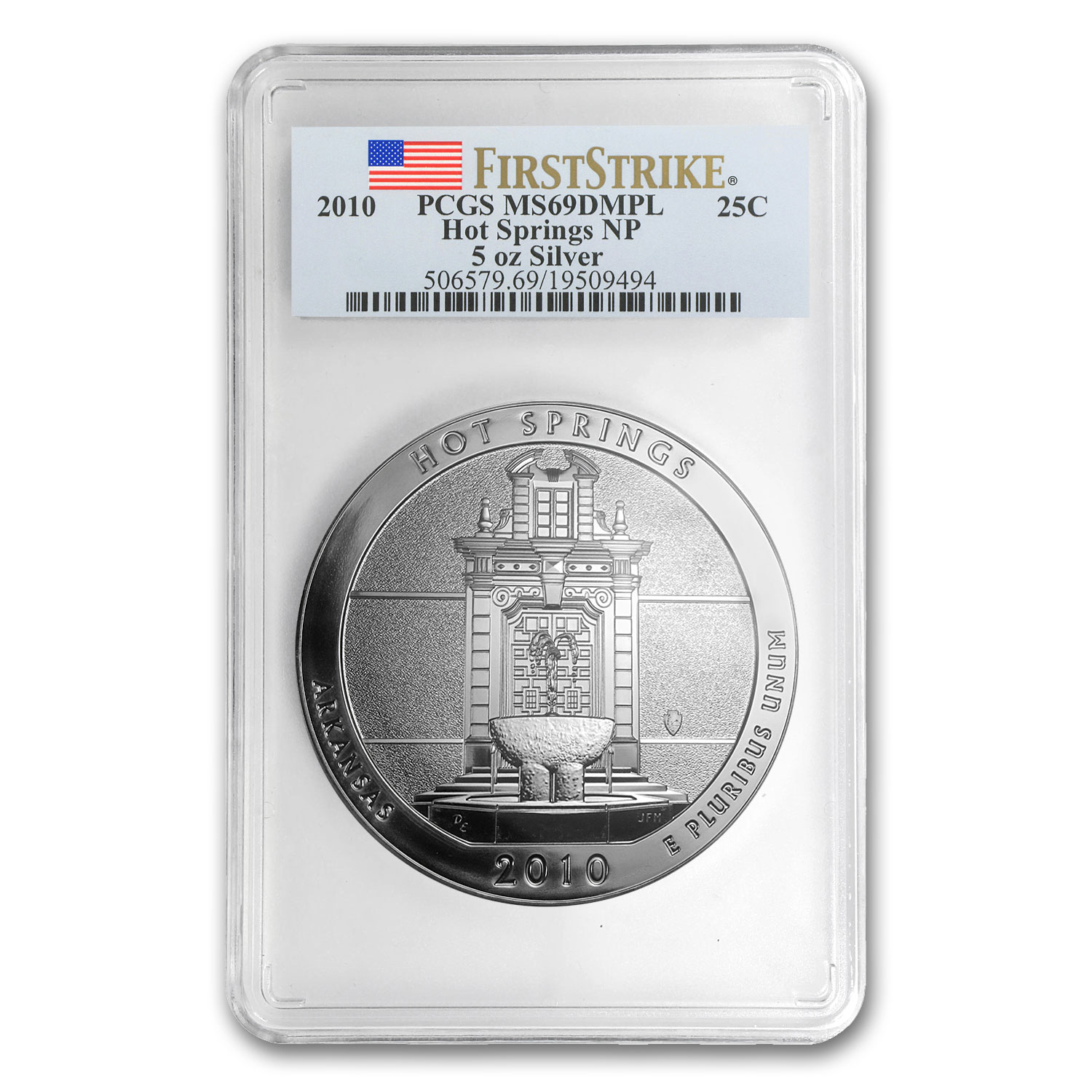 Buy 2010 5 oz Silver ATB Hot Springs MS-69 DMPL PCGS (FirstStrike?) - Click Image to Close