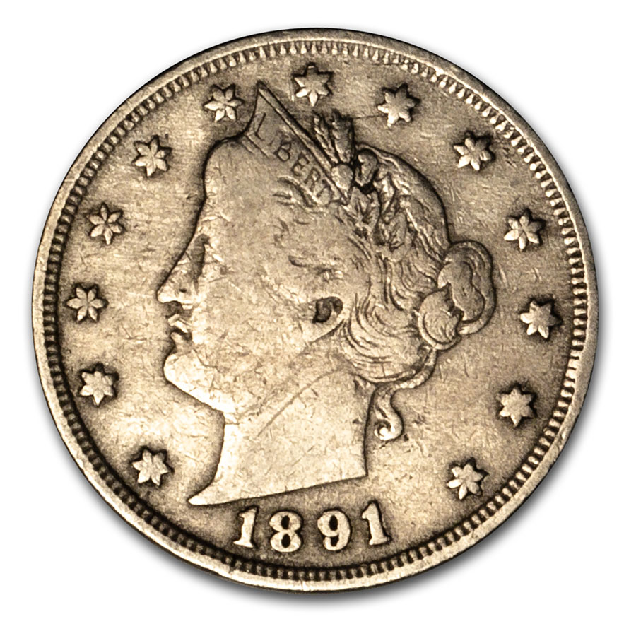 Buy 1891 Liberty Head V Nickel Fine
