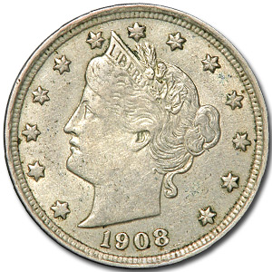 Buy 1908 Liberty Head V Nickel XF
