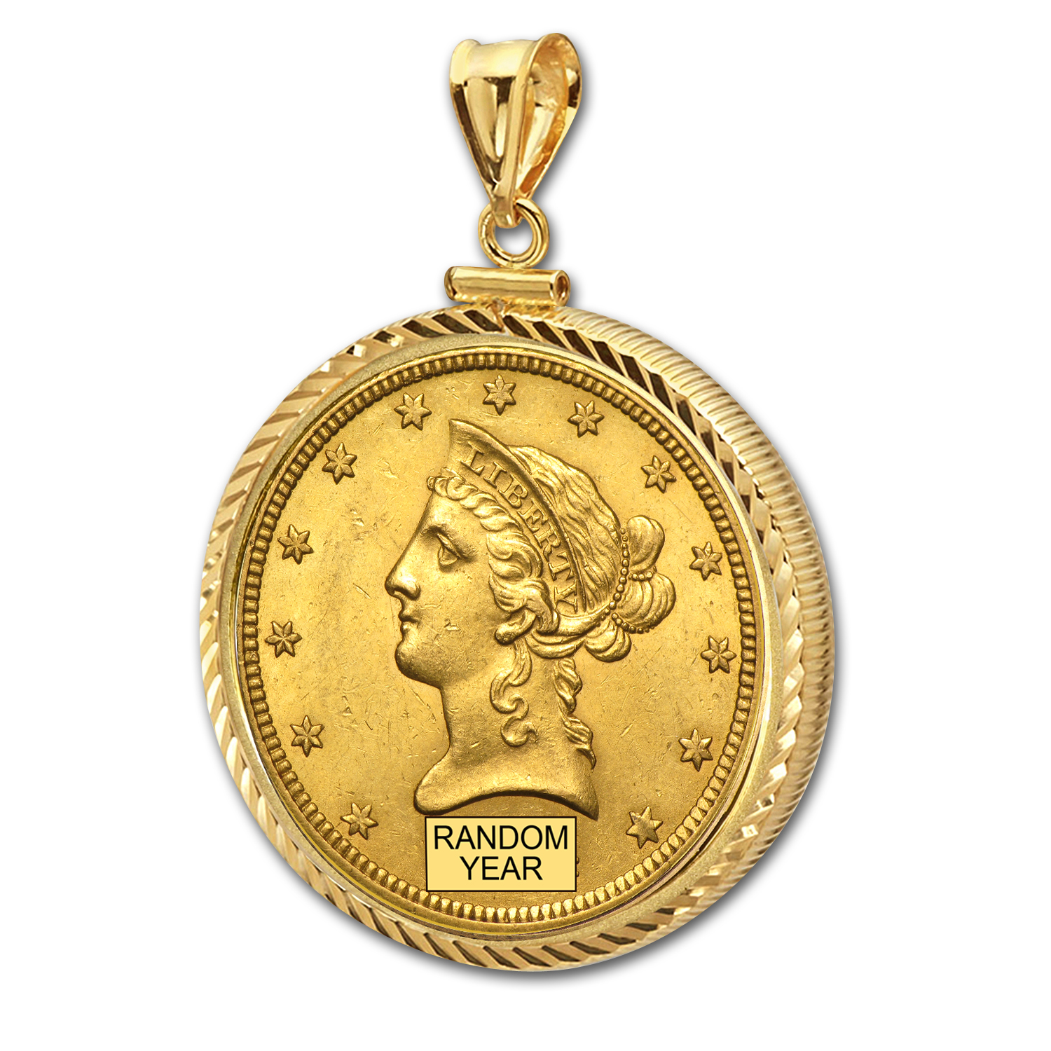 Buy $10 Liberty Gold Eagle Pendant (Diamond-ScrewTop Bezel) - Click Image to Close