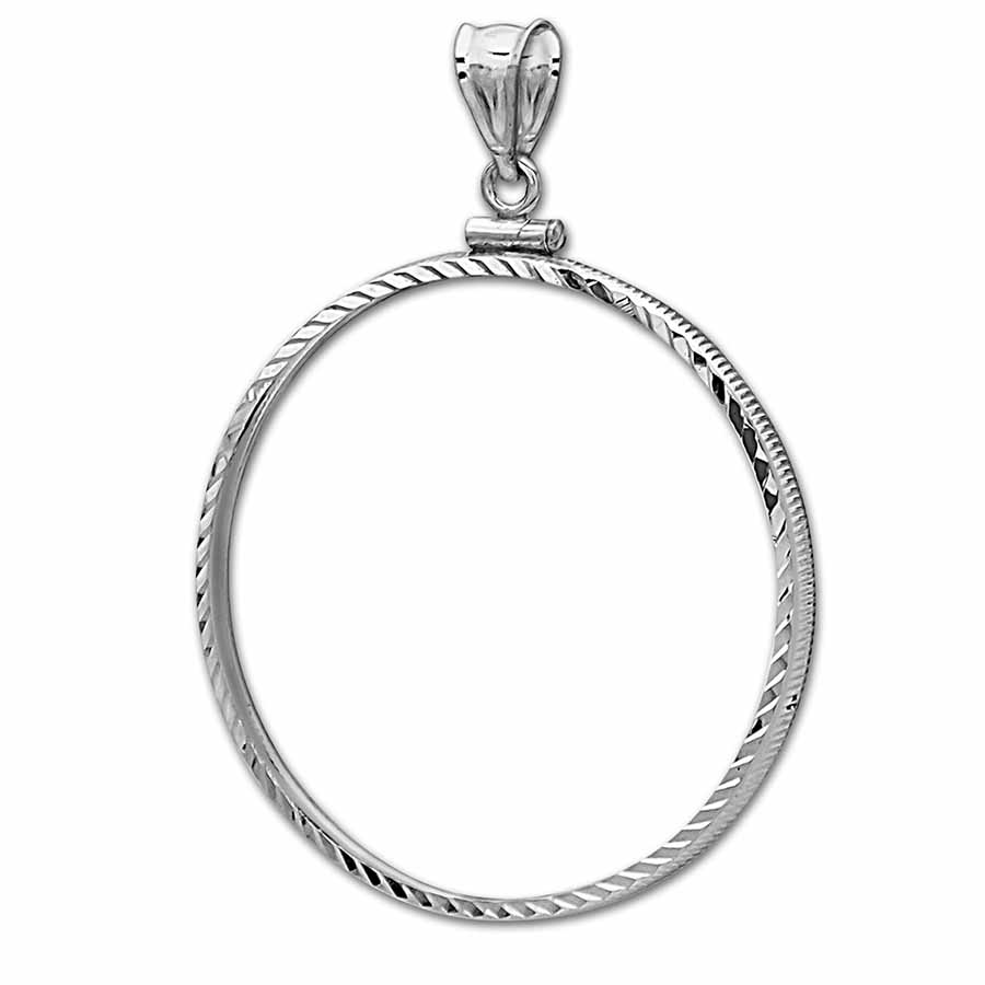 Buy Sterling Silver Screw Top Diamond Cut Coin Bezel - 40.6 mm