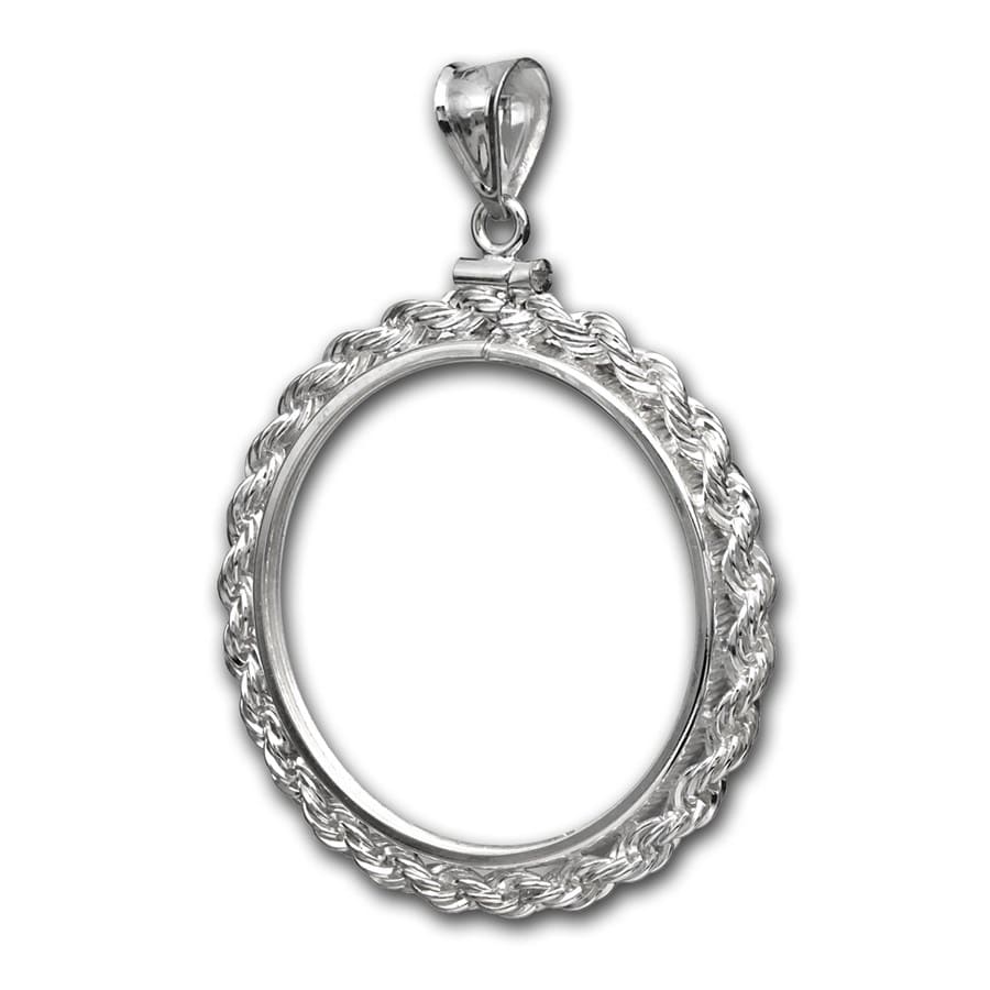Buy Sterling Silver Screw Top Rope Polished Coin Bezel - 40.6 mm