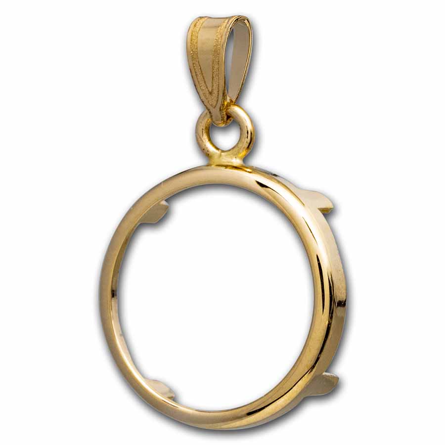 Buy 14K Gold Prong Polished Coin Bezel - 14 mm