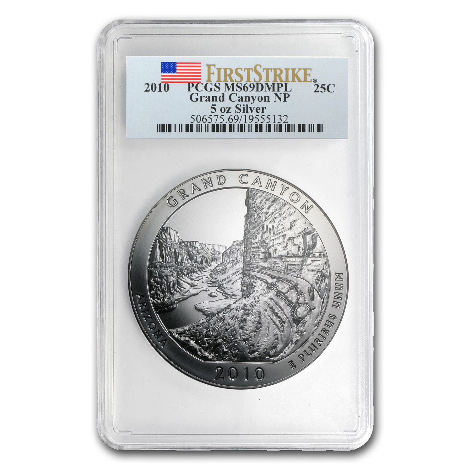 Buy 2010 5 oz Silver ATB Grand Canyon MS-69 DMPL PCGS (FirstStrike?) - Click Image to Close