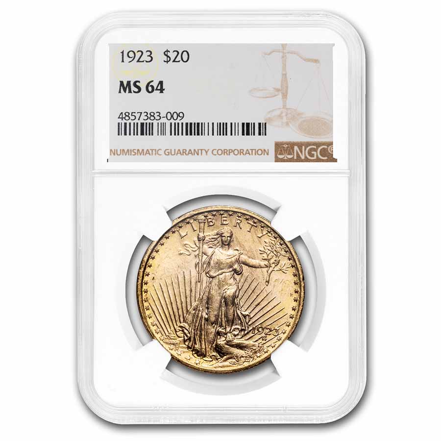 Buy 1923 $20 Saint-Gaudens Gold Double Eagle MS-64 NGC