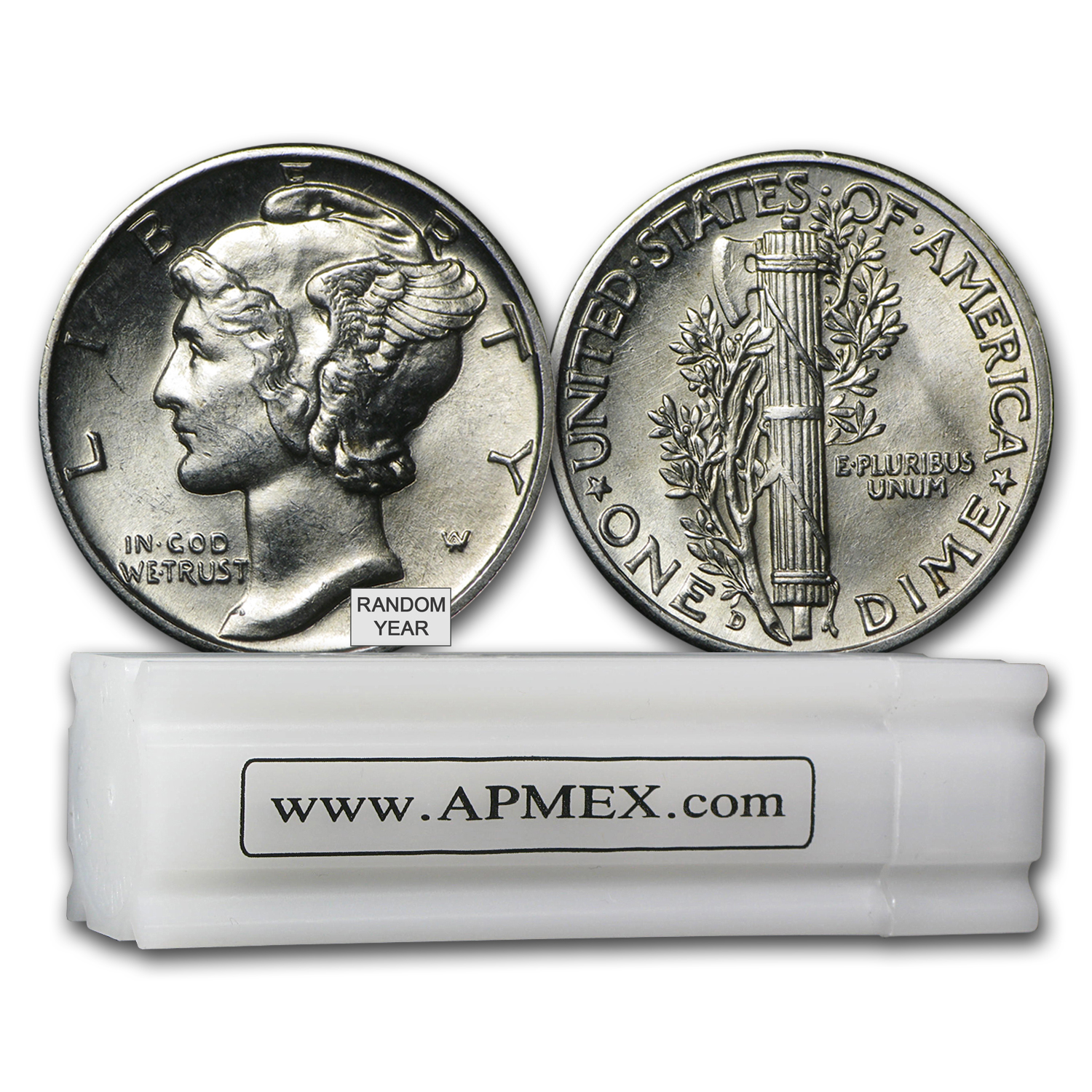 Buy 90% Silver Mercury Dime 50-Coin Roll BU (Random Years)